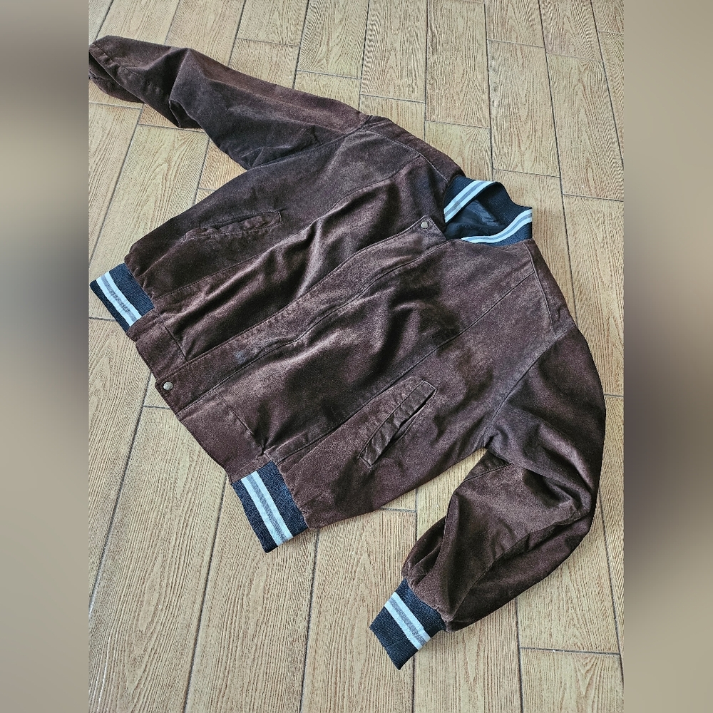 Vintage bomber suede jacket